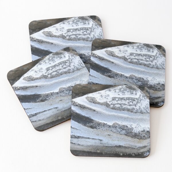 Item preview, Close-up of beautiful layered triangular stone rock in white and grey stripes  designed and sold by Khala.
