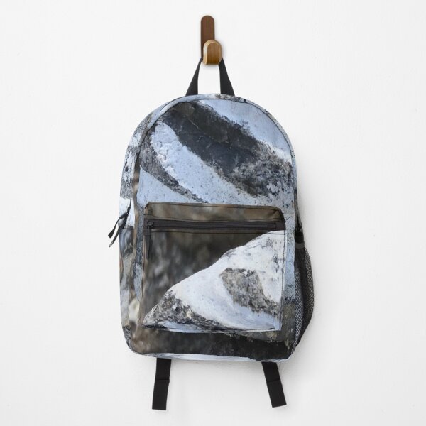 Item preview, Close-up of beautiful layered triangular stone rock in white and grey stripes  designed and sold by Khala.