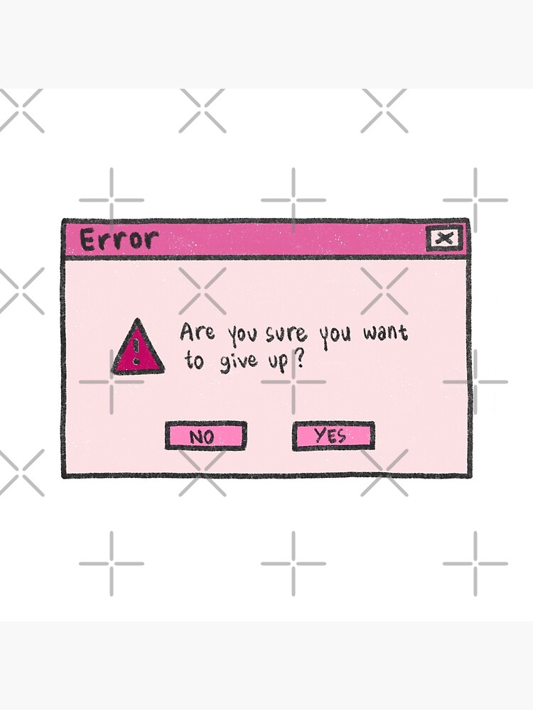 "Cute Aesthetic Windows Error Simple Pink Artwork " Poster for Sale