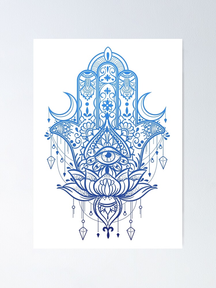 "Hamsa Lotus Hand Design" Poster for Sale by MissChatZ | Redbubble