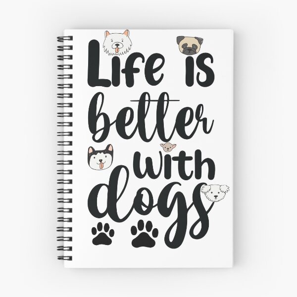 Item preview, "Life Is Better With Dogs"  cute and funny dog quote  Tshirt for entrance gift for mom for dog dad  dog lovers for husky lovers for pug lovers for chihuaua owners designed and sold by GhostAmine.