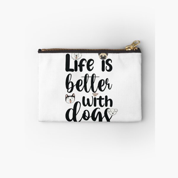 Item preview, "Life Is Better With Dogs"  cute and funny dog quote  Tshirt for entrance gift for mom for dog dad  dog lovers for husky lovers for pug lovers for chihuaua owners designed and sold by GhostAmine.
