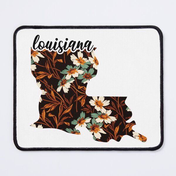 Item preview, Floral Map of USA States Louisiana - Map of Louisiana designed and sold by AmethystMurad.
