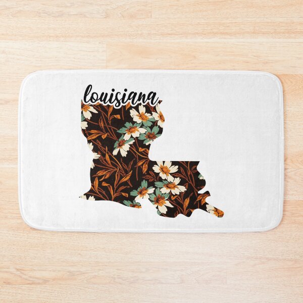 Item preview, Floral Map of USA States Louisiana - Map of Louisiana designed and sold by AmethystMurad.