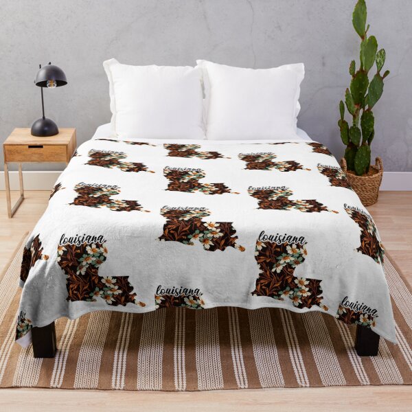 Item preview, Floral Map of USA States Louisiana - Map of Louisiana designed and sold by AmethystMurad.