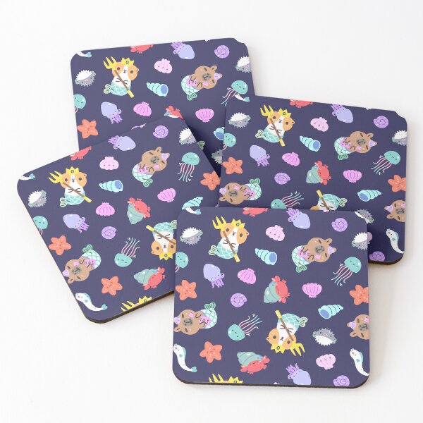 Item preview, Bubu and Moonch, Capybara and Guinea pig Meraid Under the Sea Pattern  designed and sold by Miri-Noristudio.