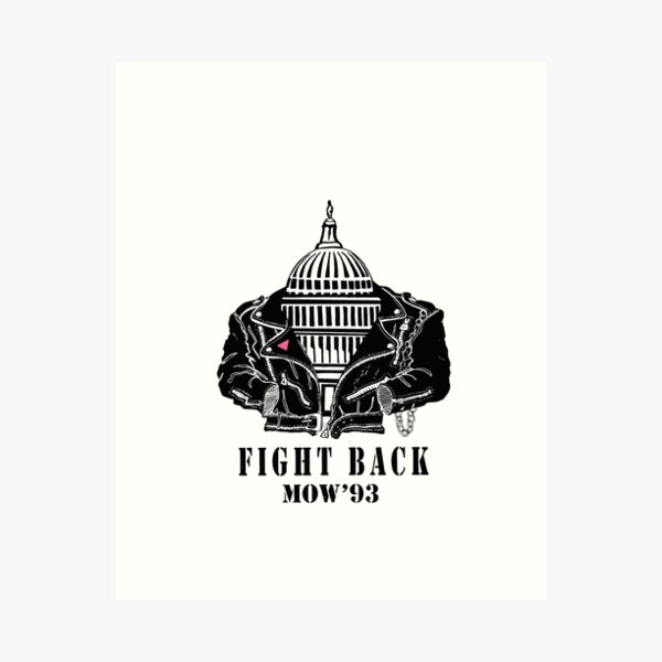 Fight Back Capitol March Gay LGBT Washington Retro 90s Art Print