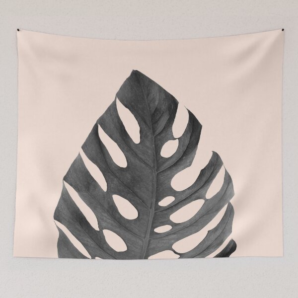 Item preview, Beige Nude Black Monstera Leaf Tropical designed and sold by Tropical Arts.