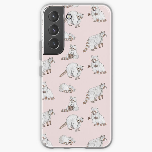 Aquarelle Ratons Laveurs Rose Coque souple Samsung Galaxy