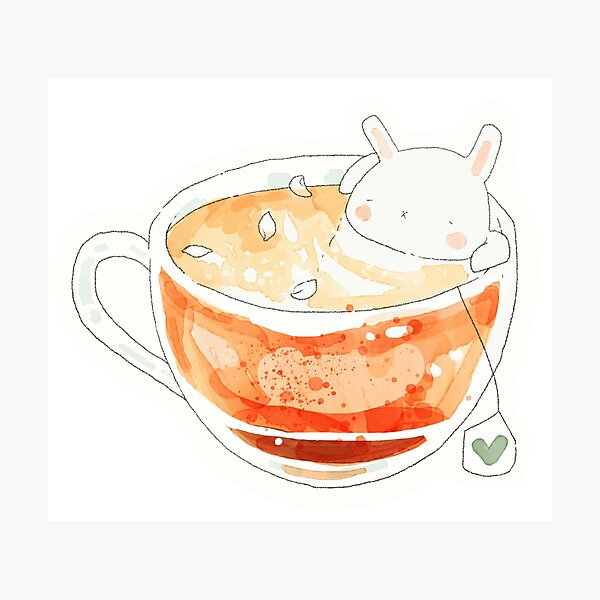 rabbit rose tea. Photographic Print