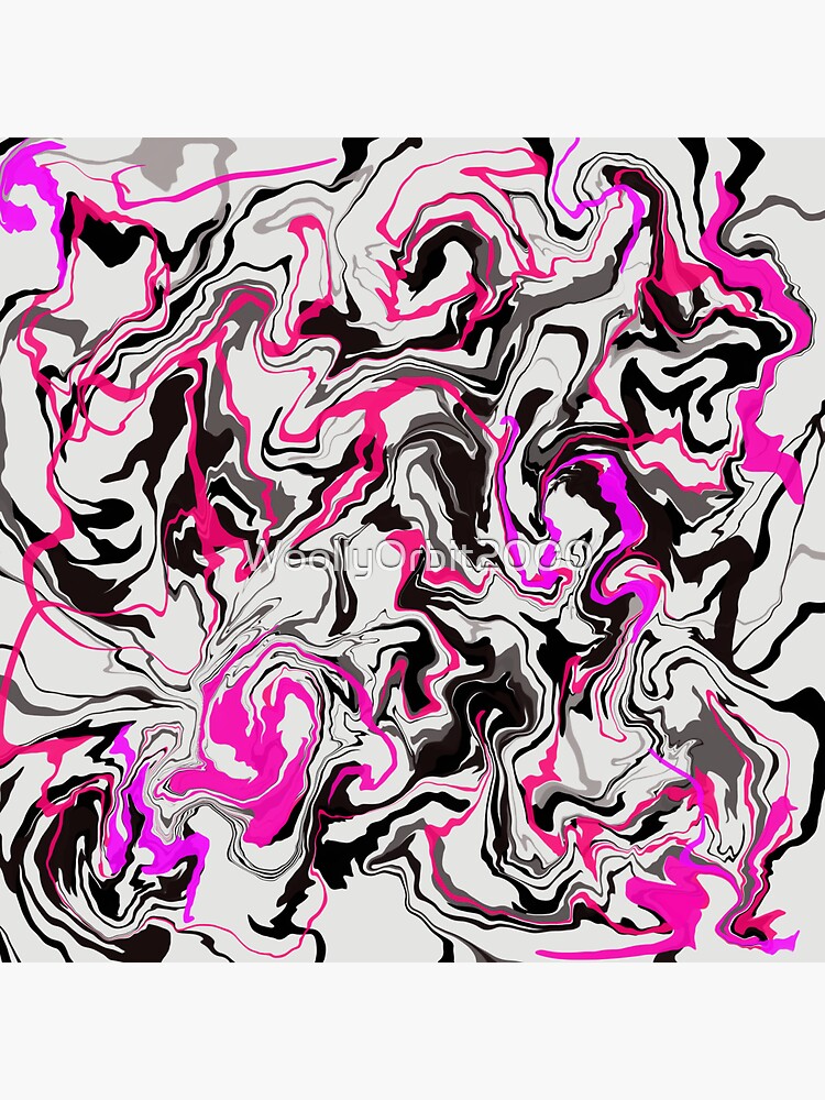 "Pink and White Acrylic Pour Effect Pattern" Sticker for Sale by WoollyOrbit2000 Redbubble