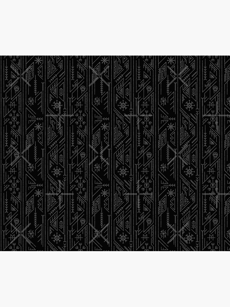 Vikings Runes Scandinavian Nordic Futhark Pattern Black and Grey by SoccaTamam