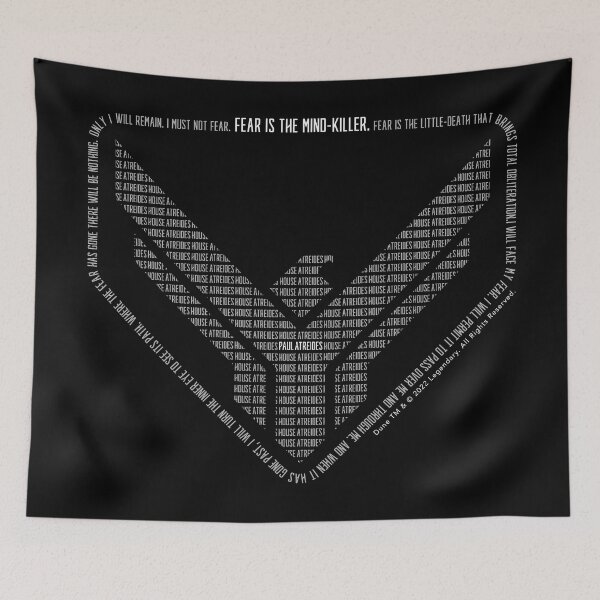 Item preview, DUNE 2022 - HOUSE ATREIDES - FEAR LITANY - WORD ART BADGE on black designed and sold by KoolDsigns-FLIX.
