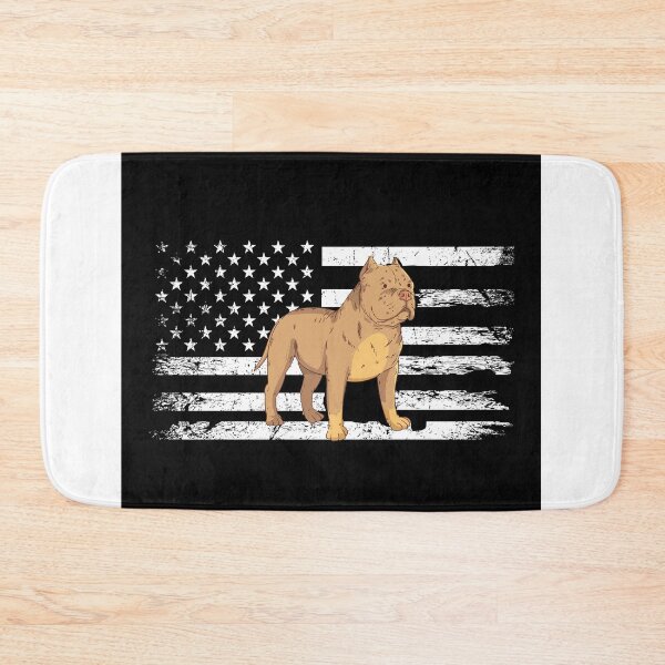 Item preview, Patriotic Americain Pitbull and Americain Flag DOG Mat for entrance gift for mom for dog dad  dog lovers for usa citizens with pitbulls designed and sold by GhostAmine.