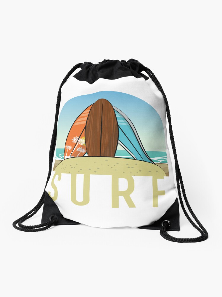 surf drawstring bag