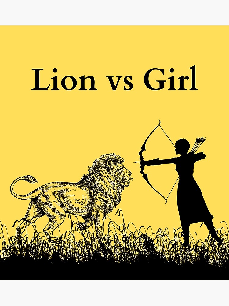 "lion vs girl hunter" Poster for Sale by APURU Redbubble