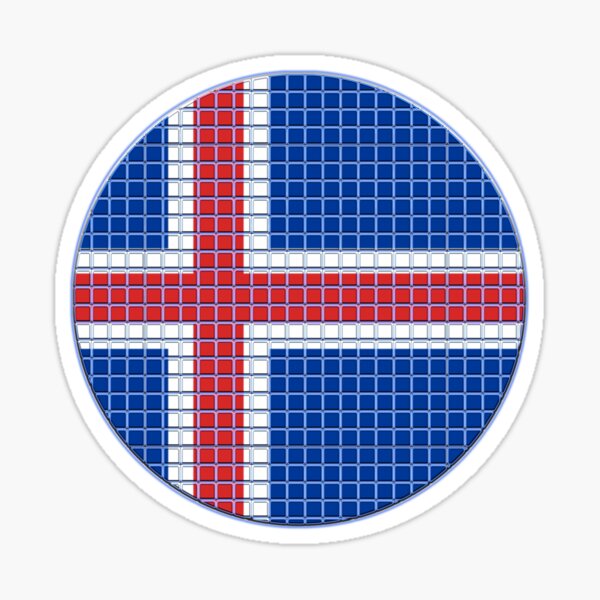 Iceland Flag Rounded - Squares Pixel Sticker
