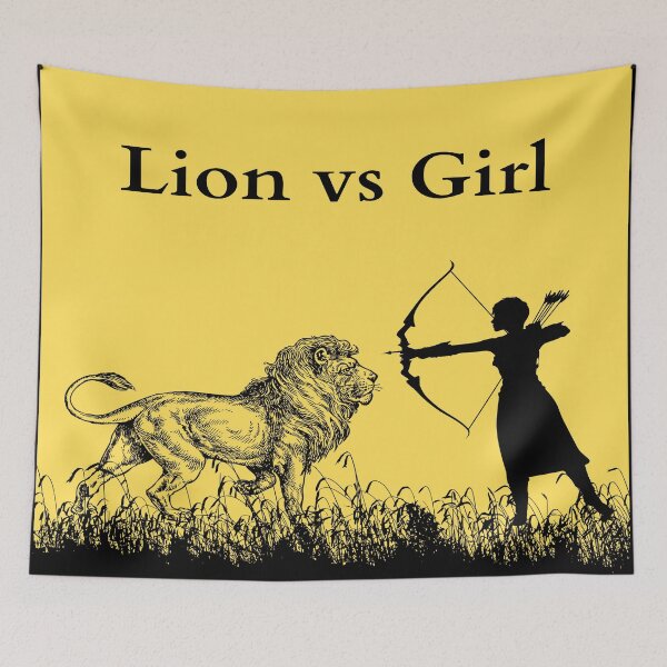Item preview, lion vs girl hunter designed and sold by APURU.