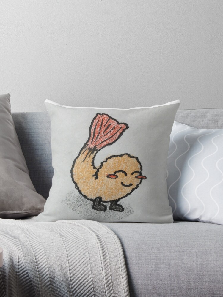 Coussin Tempura Crevette Bebe Dessin Anime Par Spacecase93 Redbubble