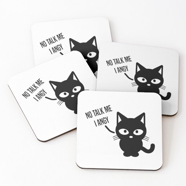 Item preview, No Talk Me I Angy cat - humorous little meme cat cartoon drawing. designed and sold by AMERZAGUE DESIGN.