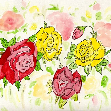 Artwork thumbnail, Red & Yellow Roses by Anne Gitto