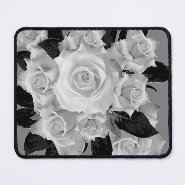 Item preview, WHITE ROSE BOUQUET BLACK WHITE GARDEN GREY ART  designed and sold by sharlesart.