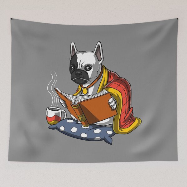 Item preview, French Bulldog Reading A Book designed and sold by underheaven.