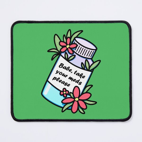 Item preview, Medicine bottle with reminder and red flowers designed and sold by feannaart.
