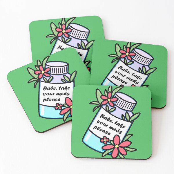 Item preview, Medicine bottle with reminder and red flowers designed and sold by feannaart.