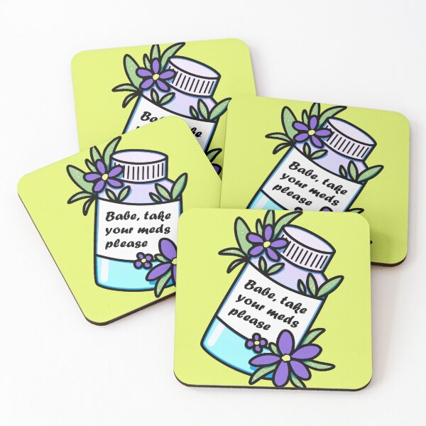 Item preview, Medicine bottle with reminder and violet flowers designed and sold by feannaart.