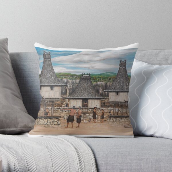 Tumua Lata Irinu / Old Village on Mountain of Rock Throw Pillow