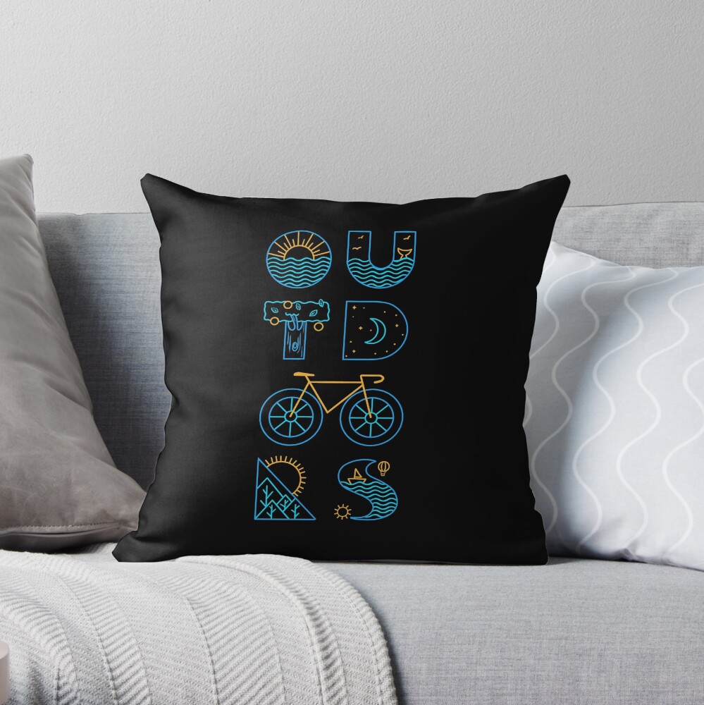 Outdoors Throw Pillow