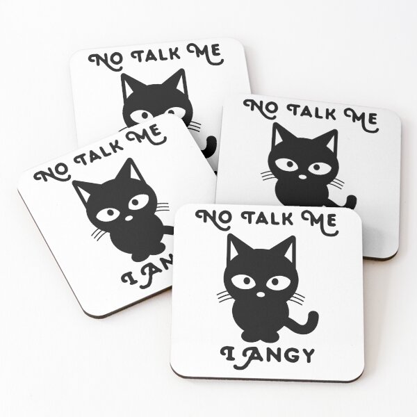 Item preview,  No Talk Me I Angy cat - humorous little meme cat cartoon drawing. designed and sold by AMERZAGUE DESIGN.