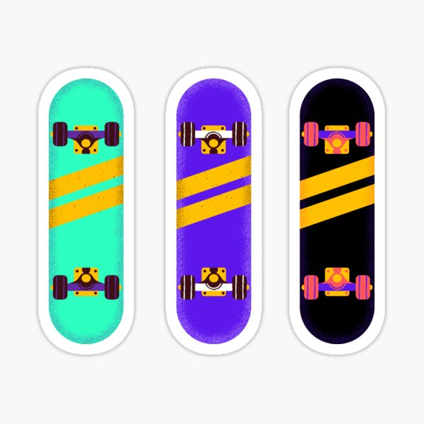 "3 skateboards" Sticker by Girlinthecloud Redbubble