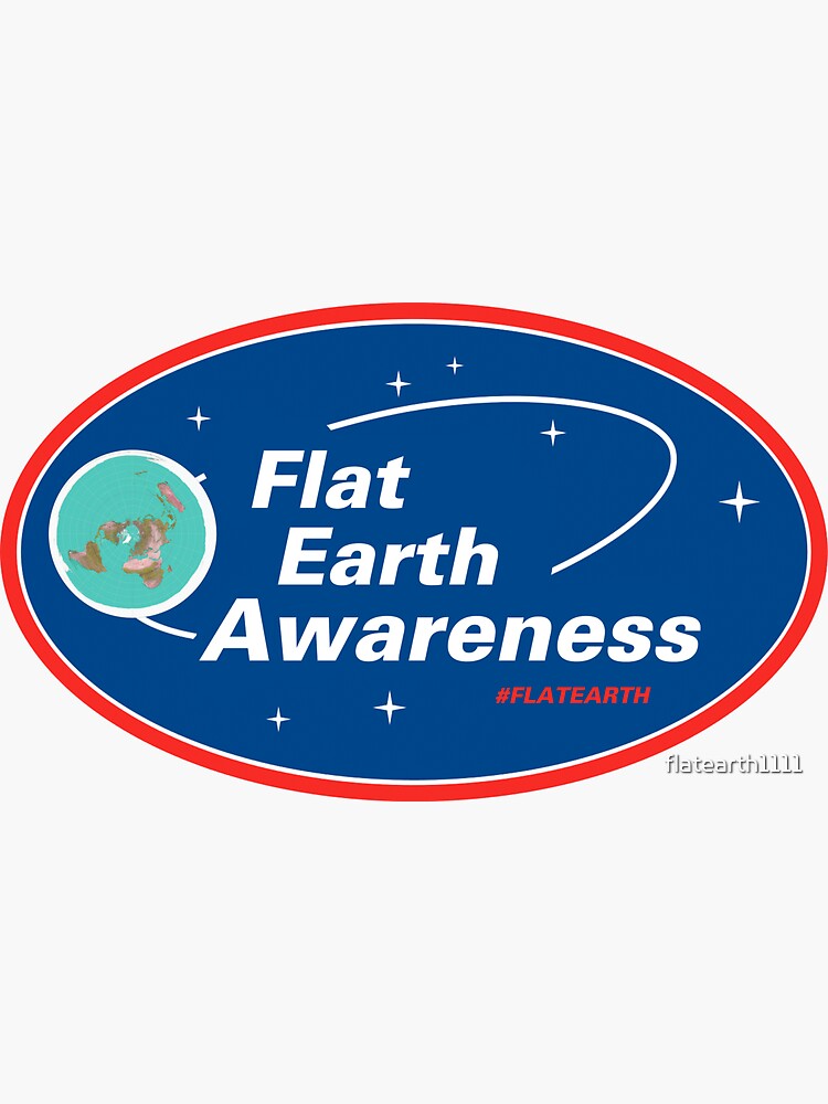 Thumbnail 3 of 3, Sticker, Flat Earth Awareness designed and sold by flatearth1111.