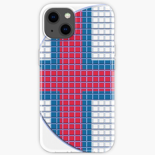 Drapeau Îles Féroé Arrondi - Carrés Pixel Coque souple iPhone