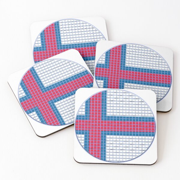 Item preview, Faroe-Islands Flag Rounded - Squares Pixel  designed and sold by MoonElite.