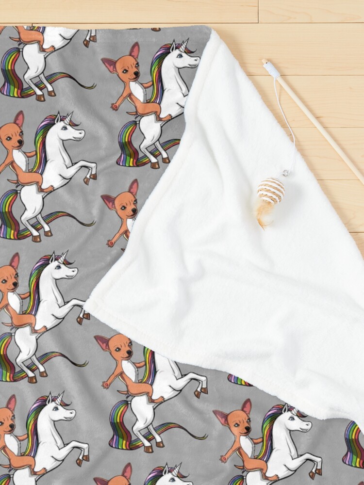 Alternate view of Chihuahua Dog Riding Unicorn Pet Blanket
