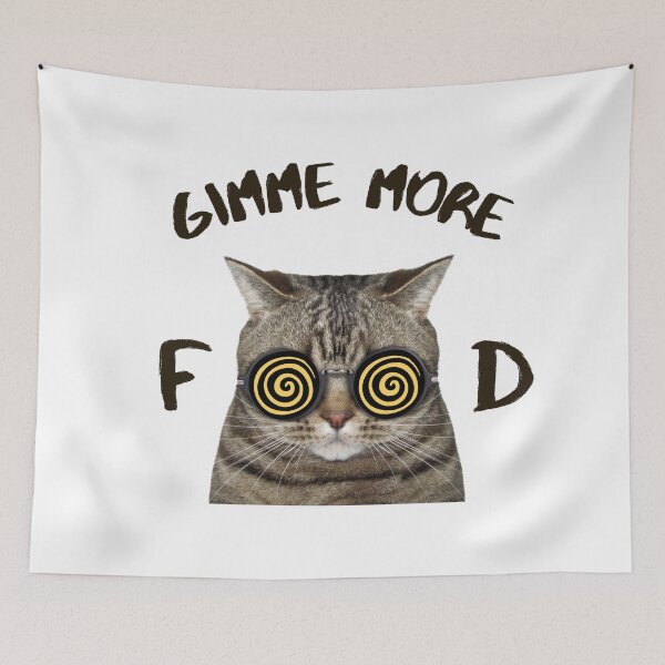 Item preview, Gimme more Food Cat, Cat Hypnotized to Eat More designed and sold by AlfabetDesign.