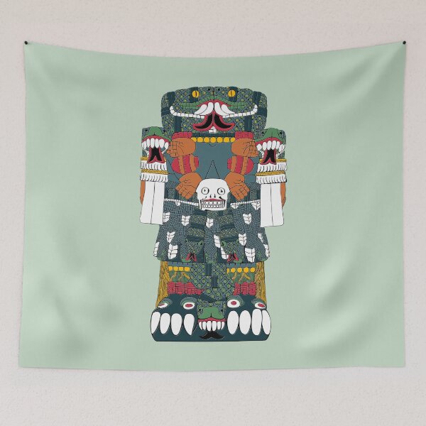 Item preview, Coatlicue - Aztec Mother of the Gods in Traditional Colours designed and sold by Aztectees.