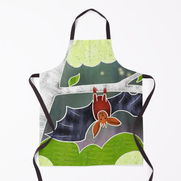 Item preview, Cute Bat in a Birch Tree, Batik silk painting style designed and sold by Kelly Lees.