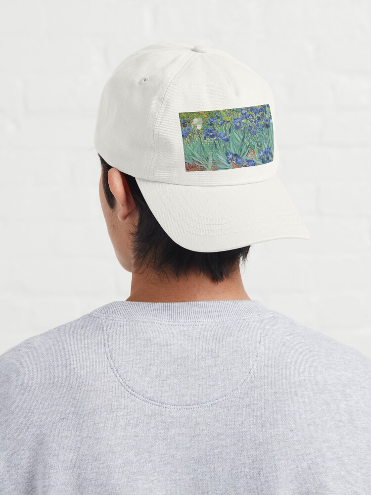 Aperçu 4 sur 7. Casquette avec l'œuvre Van Gogh Irises créée et vendue par fineearth.