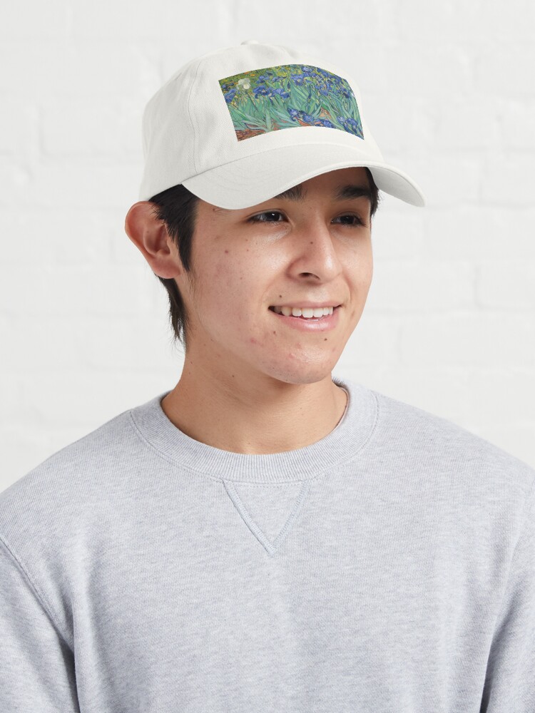 Aperçu 3 sur 7. Casquette avec l'œuvre Van Gogh Irises créée et vendue par fineearth.