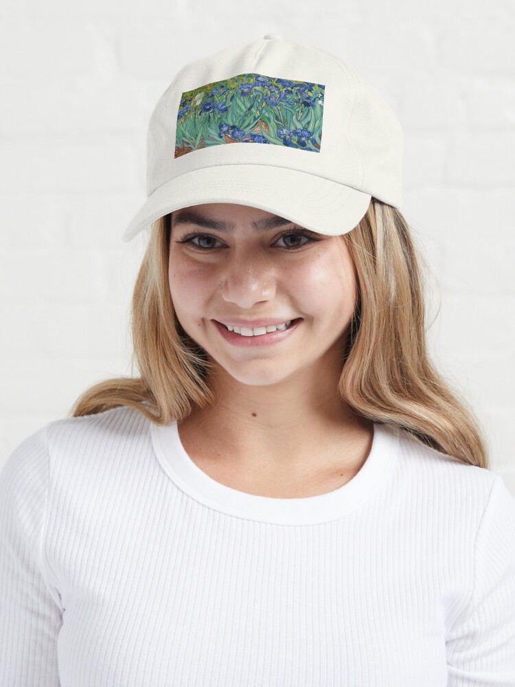 Aperçu 6 sur 7. Casquette avec l'œuvre Van Gogh Irises créée et vendue par fineearth.