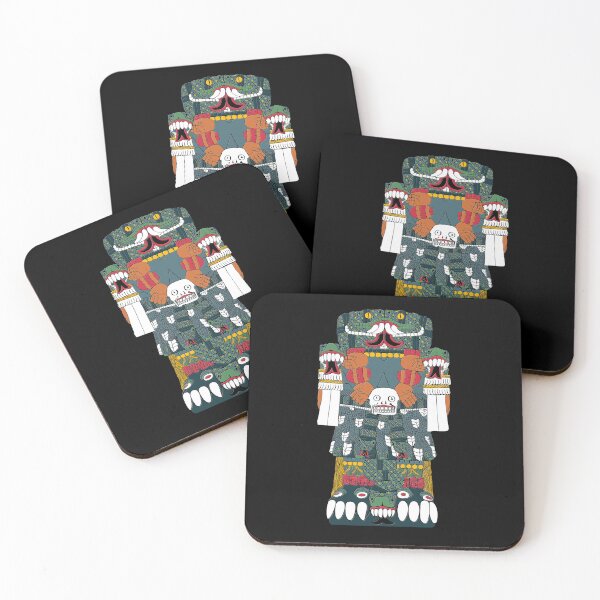 Item preview, Coatlicue - Aztec Mother of the Gods in Traditional Colours designed and sold by Aztectees.