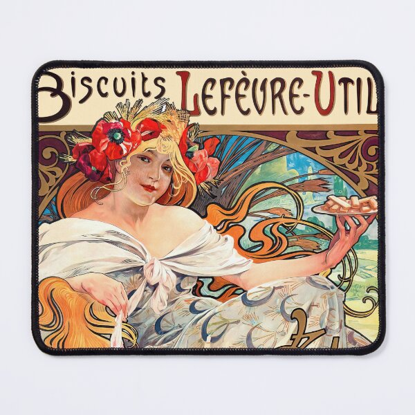 Artikelvorschau, Kekse Lefèvre-Utile von Alphonse Mucha. Jugendstil-Plakat entworfen und verkauft von el-padre.