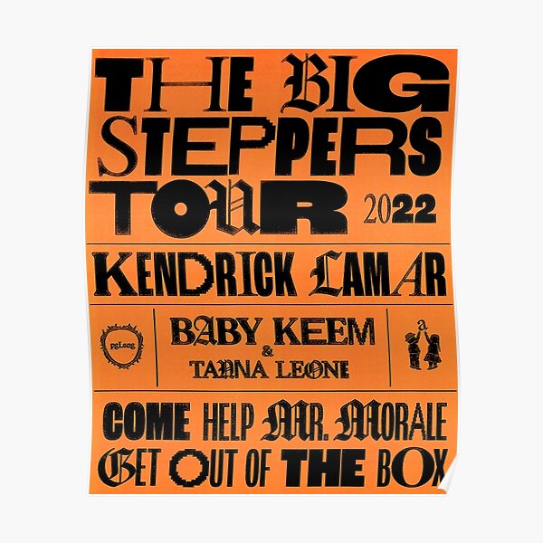 Kendrick Lamar Big Steppers tour 2022 masmei Poster