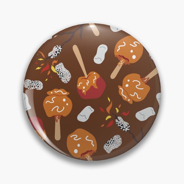 Item preview, Candy Apples and Marshmallows [ON CHOCOLATE BROWN] Pattern designed and sold by Daniel Bevis Design.
