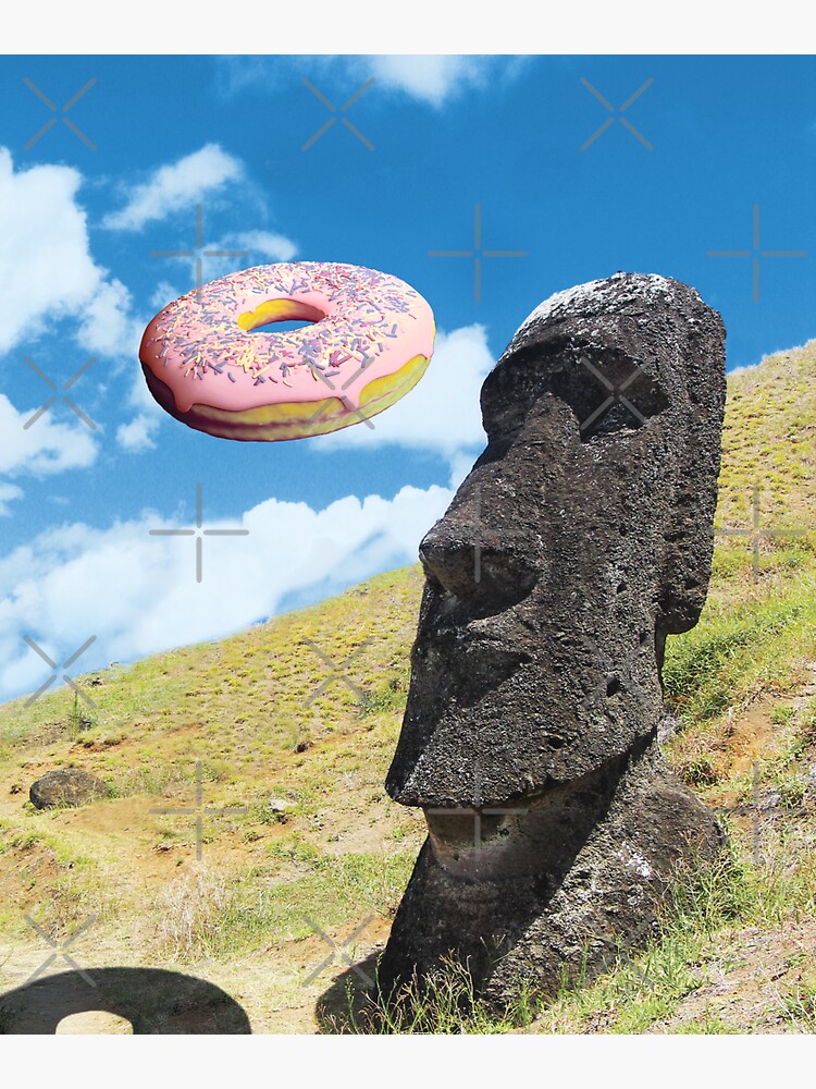 Moai Face Easter Island Statue Funny Gift Idea' Sticker