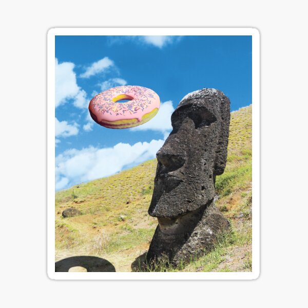 Moai Face Easter Island Statue Funny Gift Idea' Sticker